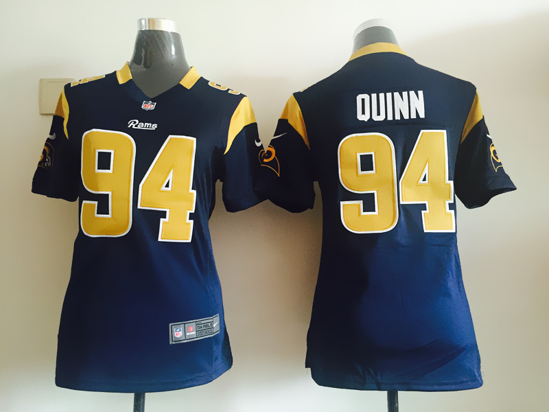 Womens Nike St.Louis Rams #94 Quinn Blue Jersey
