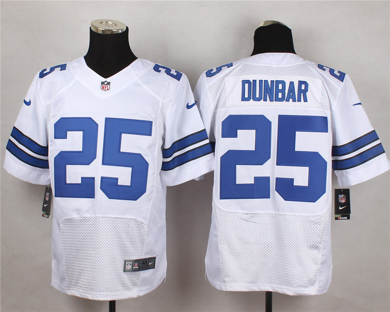 Nike NFL Dallas Cowboys #25 Dunbar White Elite Jersey