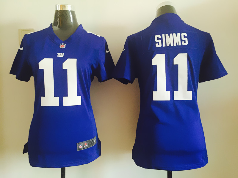 Womens Nike New York Giants #11 Simms Blue Jersey