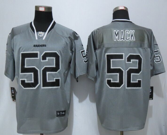 New Nike Okaland Raiders 52 Mack Lights Out Grey Elite Jerseys 