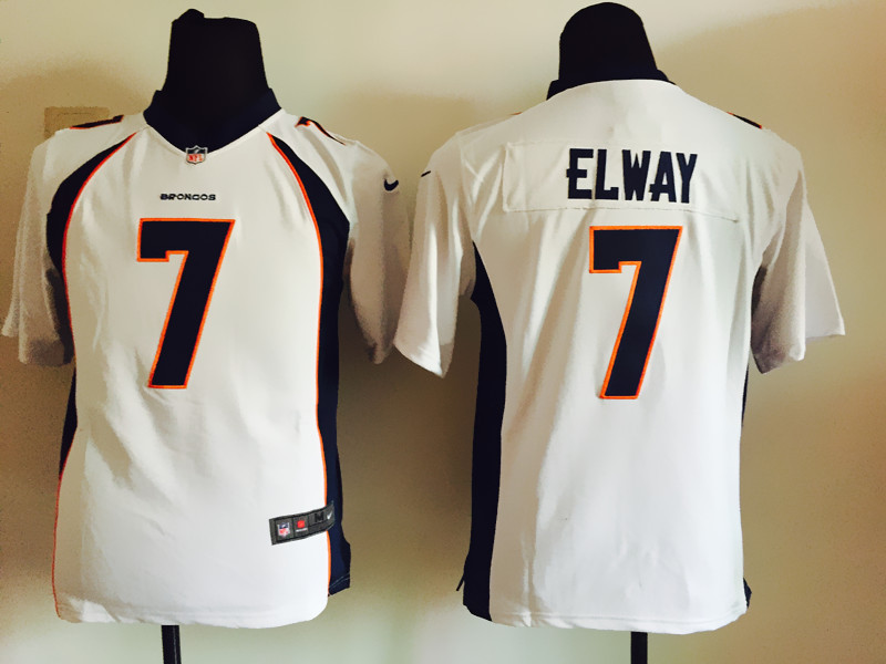 Nike Denver Broncos #7 Elway White Kids Jersey