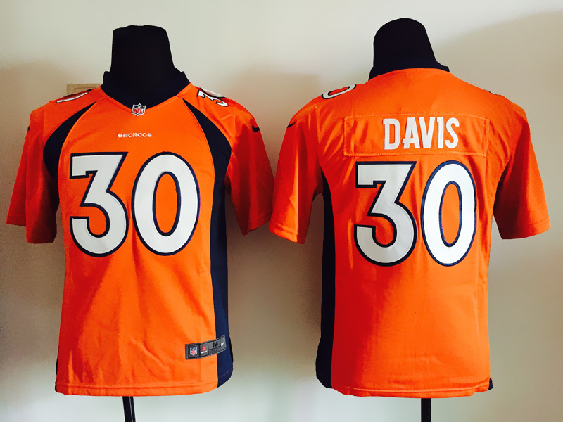 Nike Denver Broncos #30 Davis Orange Kids Jersey