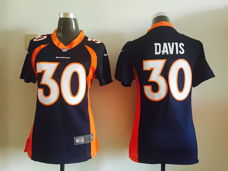 Nike Denver broncos #30 Davis Blue Women Jersey