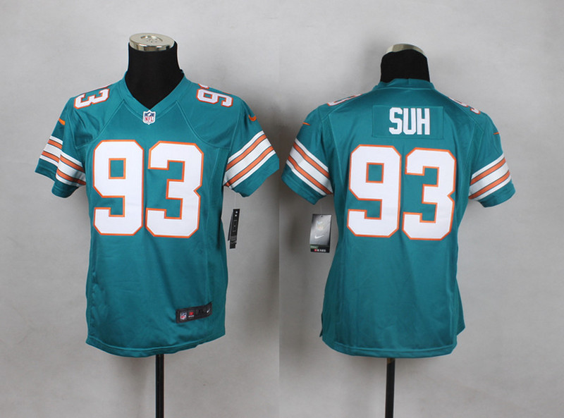 Nike Miami Dolphins #93 Suh Green Kids Jersey