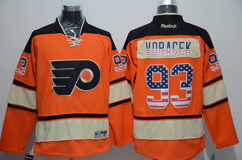 NHL Philadelphia Flyers #93 Voracek Orange USA Flag Jersey