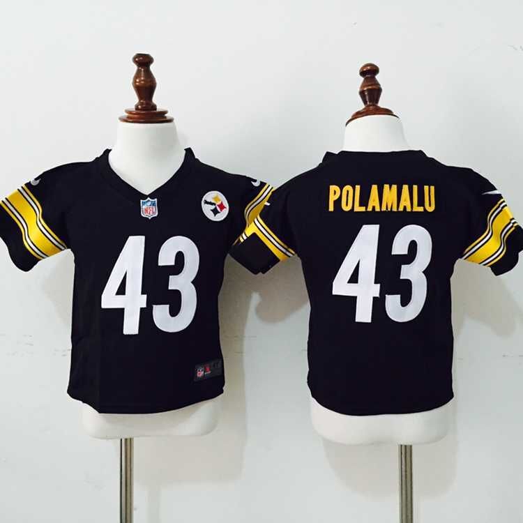 NFL Nike Pittsburgh steelers 43 polamalu Black Kids Jersey(2-4Y)