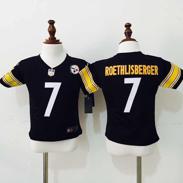 Nike NFL Pittsburgh steelers #7 Roethlisberger Black Kids Jersey(2-4Y)