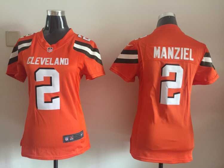 Nike Cleveland browns #2 Manziel Orange Women 2015 Jersey