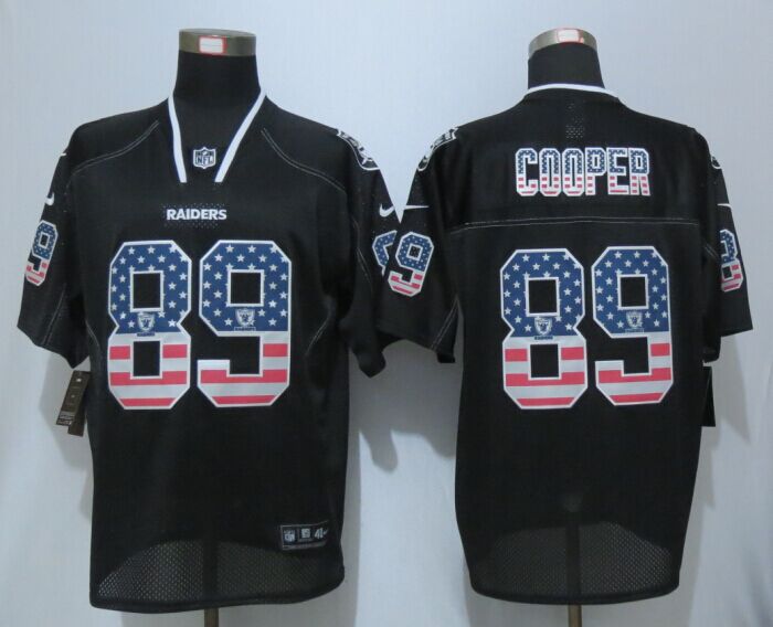 New Nike Oakland Raiders 89 Cooper USA Flag Fashion Black Elite Jerseys 