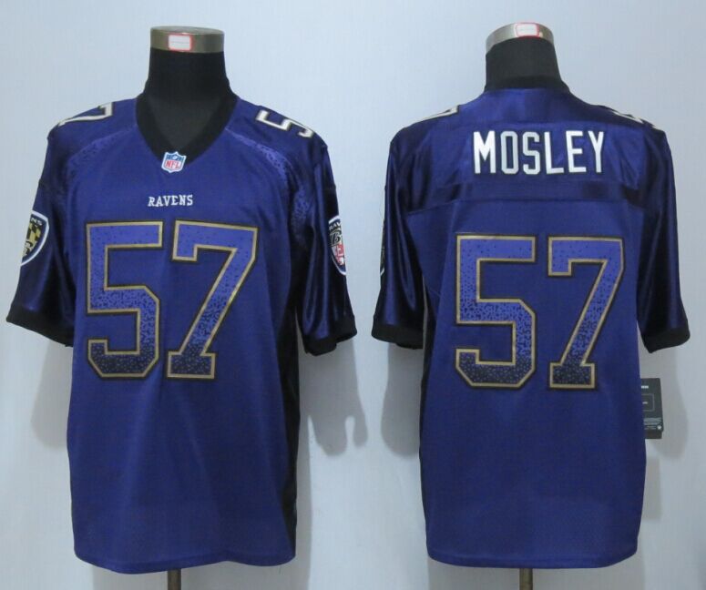 NEW Nike Baltimore Ravens 57 Mosley Drift Fashion Purple Elite Jerseys