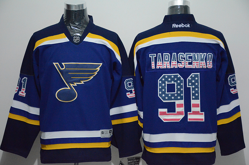NHL St.Louis Blues #91 Tarasenko Blue USA Flag Jersey