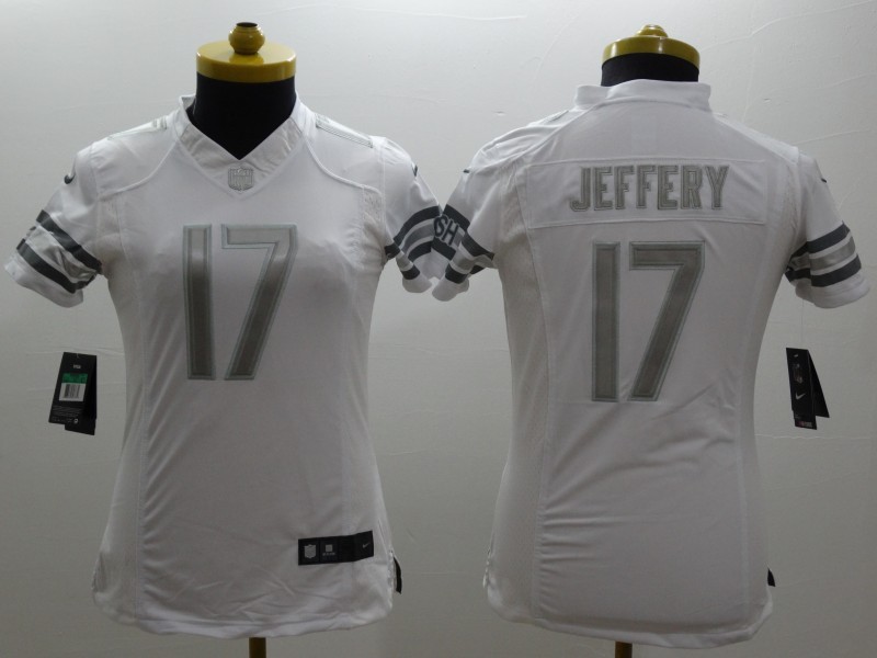 Nike Chicago Bears #17 Jeffery White Womens Platinum Jersey