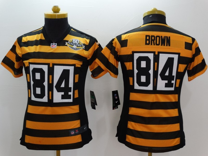 Nike Pittsburgh Steelers #84 Brown Throwback Womens Jersey