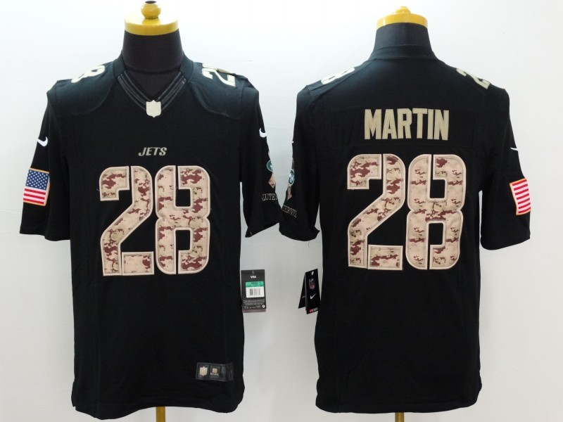 Nike New York Jets #28 Martin Black Salute TO Service Jersey