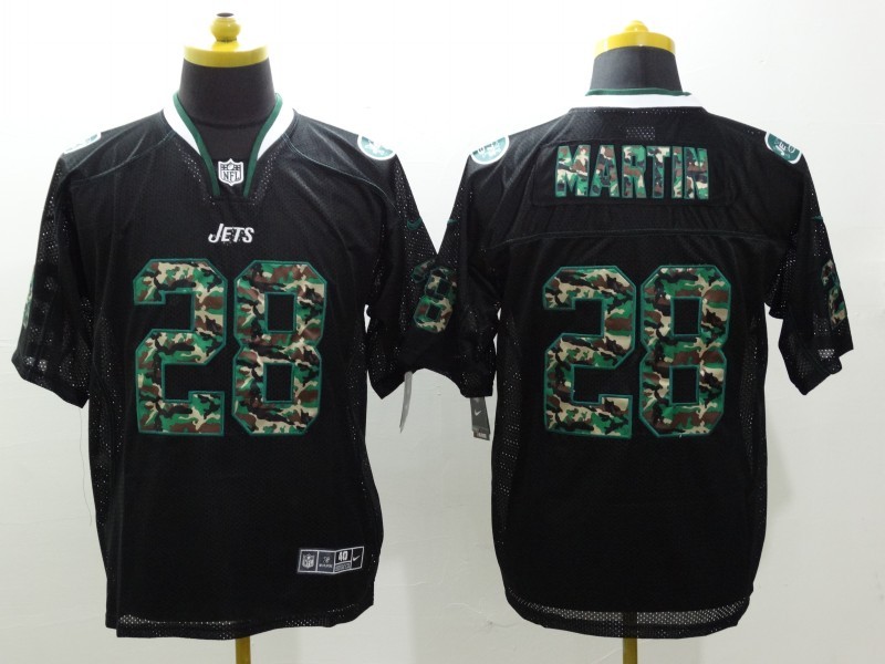 Nike New York Jets #28 Martin Black Camo Jersey