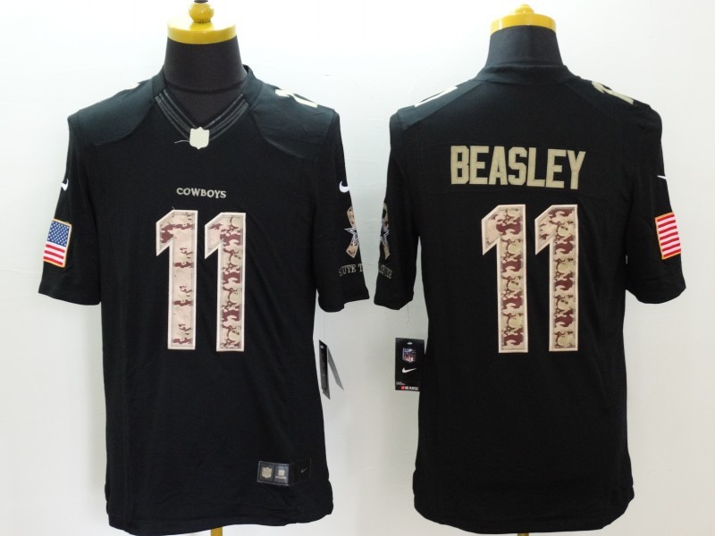 Nike Dallas Cowboys #11 Beasley Black Salute TO Service Jersey