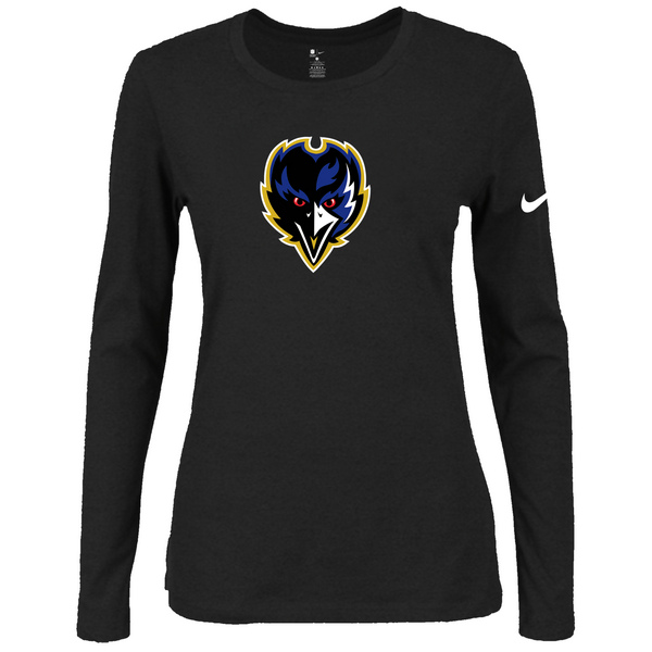 Nike Baltimore Ravens Womens Of The City Long Sleeve Tri-Blend T-Shirt - Black 2