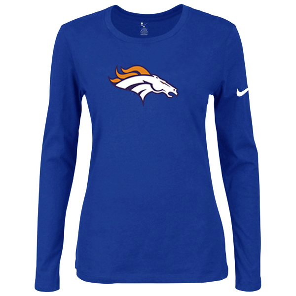 Nike Denver Broncos Womens Of The City Long Sleeve Tri-Blend T-Shirt - Blue