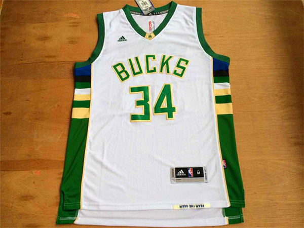 NBA Milwaukee Bucks #34 Antetokounmpo White Jersey