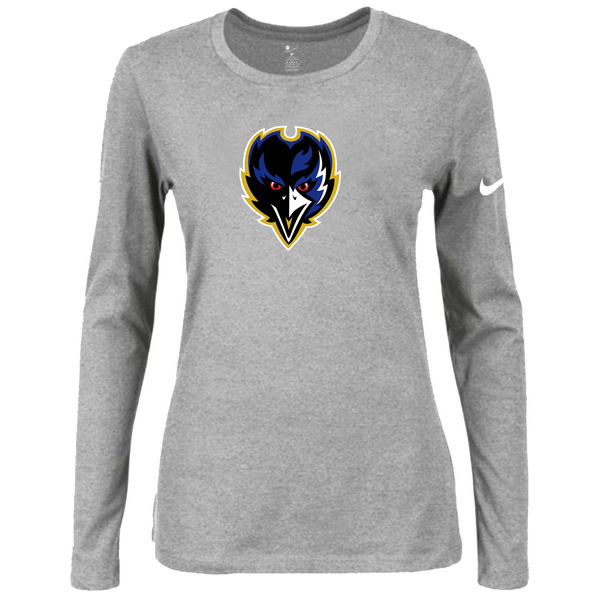 Nike Baltimore Ravens Womens Of The City Long Sleeve Tri-Blend T-Shirt - L.Grey 2