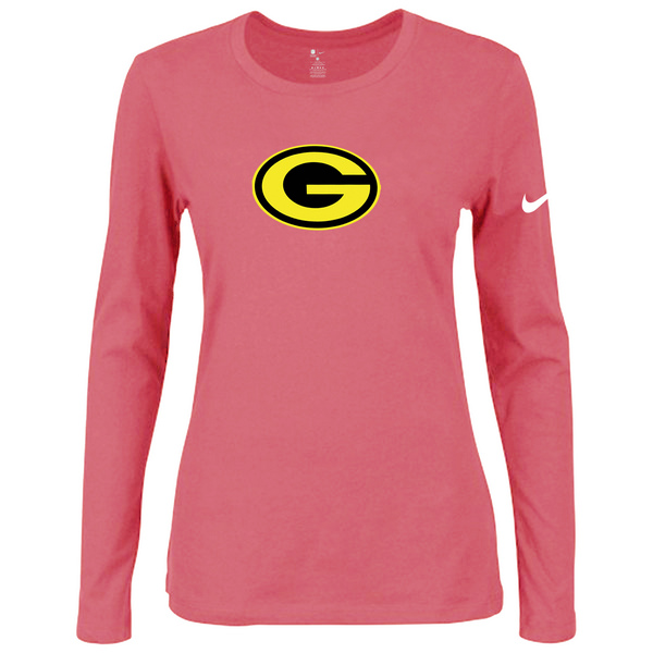 Nike Green Bay Packers Womens Of The City Long Sleeve Tri-Blend T-Shirt - Pink 2