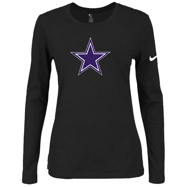 Nike Dallas cowboys Womens Of The City Long Sleeve Tri-Blend T-Shirt - Black