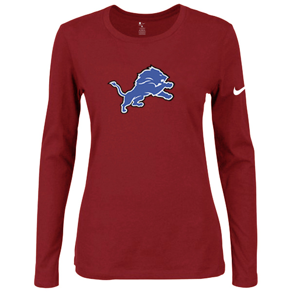 Nike Detroit Lions Womens Of The City Long Sleeve Tri-Blend T-Shirt - Red