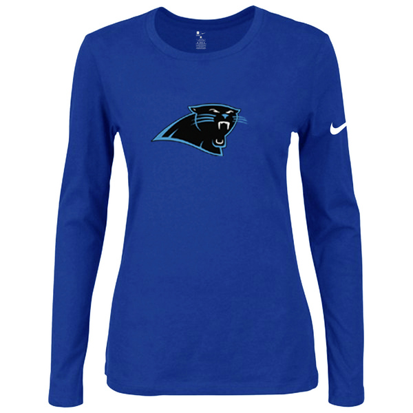 Nike Carolina Panthers Womens Of The City Long Sleeve Tri-Blend T-Shirt - Blue
