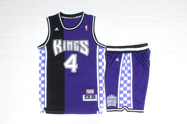 NBA Sacramento kings #4 Webber Purple Black NBA jersey Suit