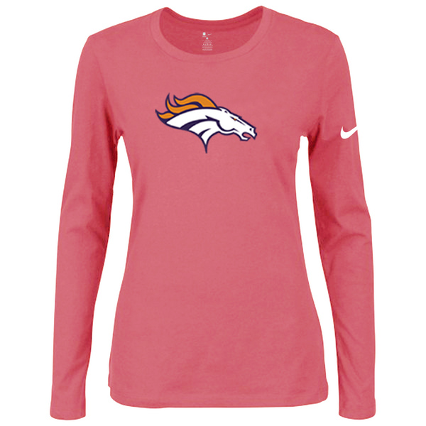 Nike Denver Broncos Womens Of The City Long Sleeve Tri-Blend T-Shirt - Pink
