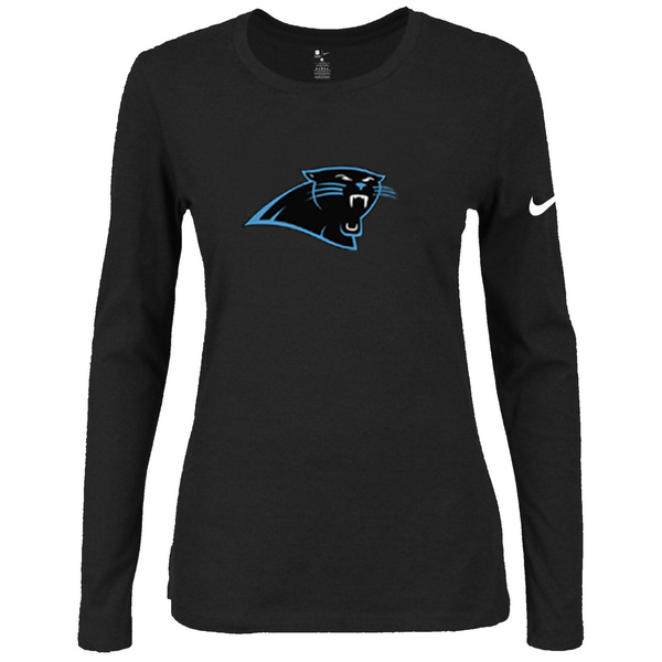 Nike Carolina Panthers Womens Of The City Long Sleeve Tri-Blend T-Shirt - Black