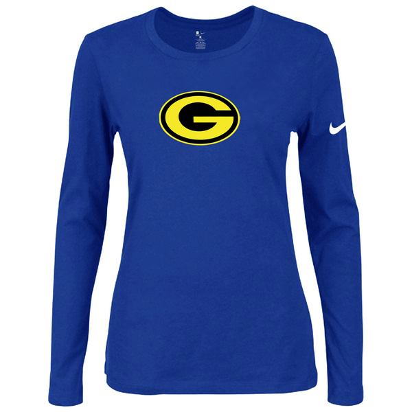 Nike Green Bay Packers Womens Of The City Long Sleeve Tri-Blend T-Shirt - Blue 2