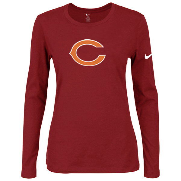Nike Chicago Bears Womens Of The City Long Sleeve Tri-Blend T-Shirt - Red