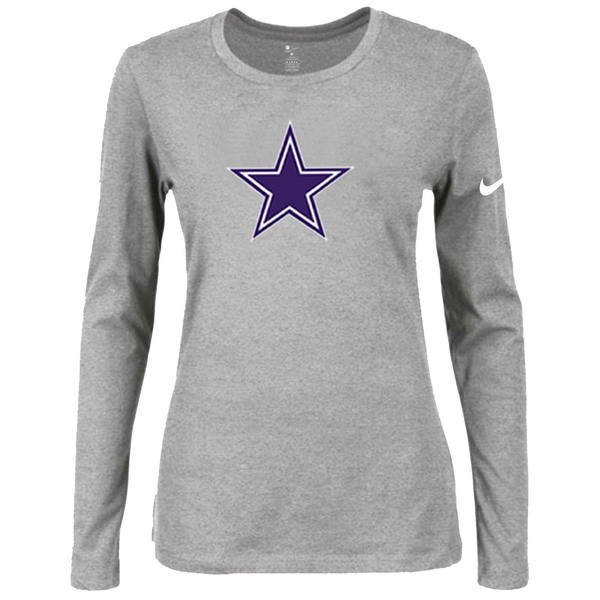 Nike Dallas cowboys Womens Of The City Long Sleeve Tri-Blend T-Shirt - L.Grey