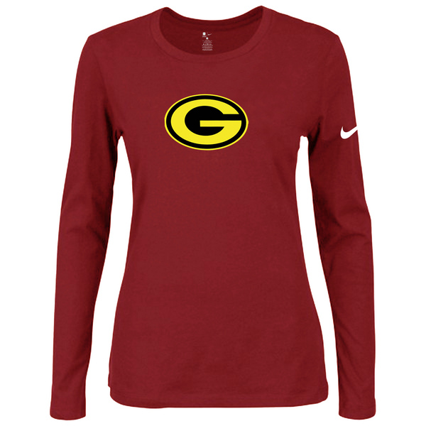 Nike Green Bay Packers Womens Of The City Long Sleeve Tri-Blend T-Shirt - Red 2