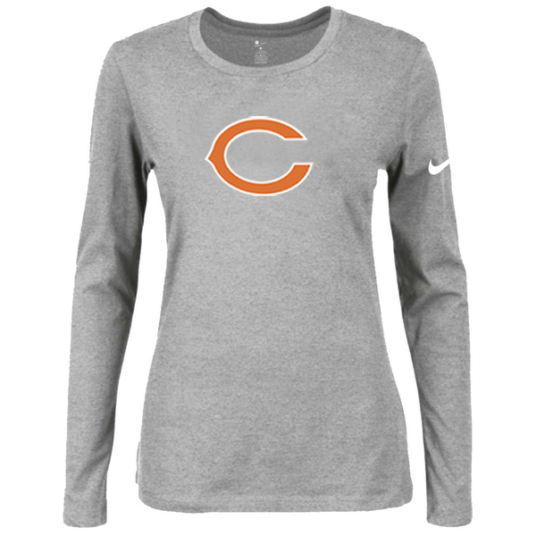 Nike Chicago Bears Womens Of The City Long Sleeve Tri-Blend T-Shirt - L.Grey