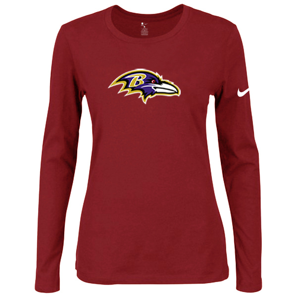 Nike Baltimore Ravens Womens Of The City Long Sleeve Tri-Blend T-Shirt - Red