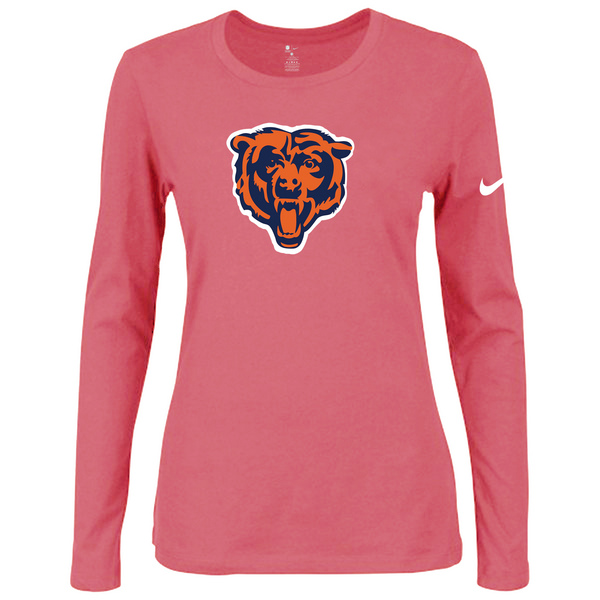 Nike Chicago Bears Womens Of The City Long Sleeve Tri-Blend T-Shirt - Pink 2