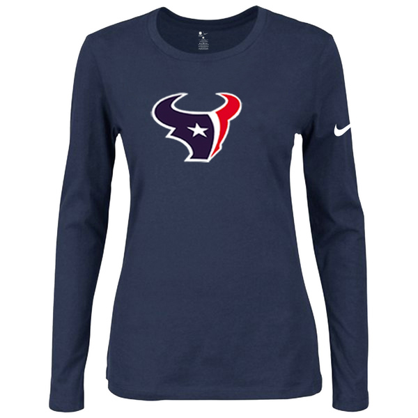 Nike Houston Texans Womens Of The City Long Sleeve Tri-Blend T-Shirt - D.Blue