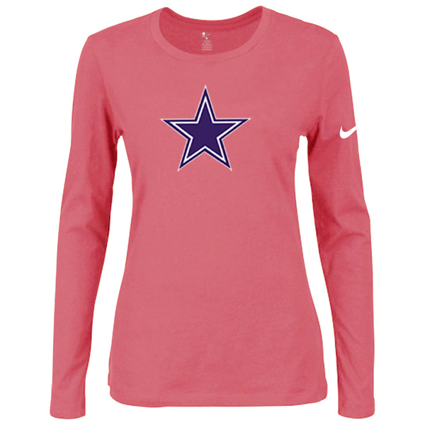 Nike Dallas cowboys Womens Of The City Long Sleeve Tri-Blend T-Shirt - Pink