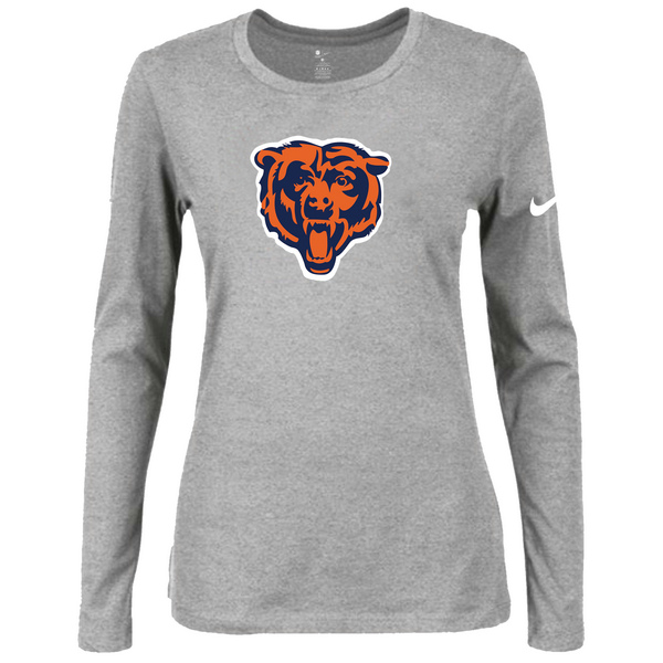 Nike Chicago Bears Womens Of The City Long Sleeve Tri-Blend T-Shirt - L.Grey 2