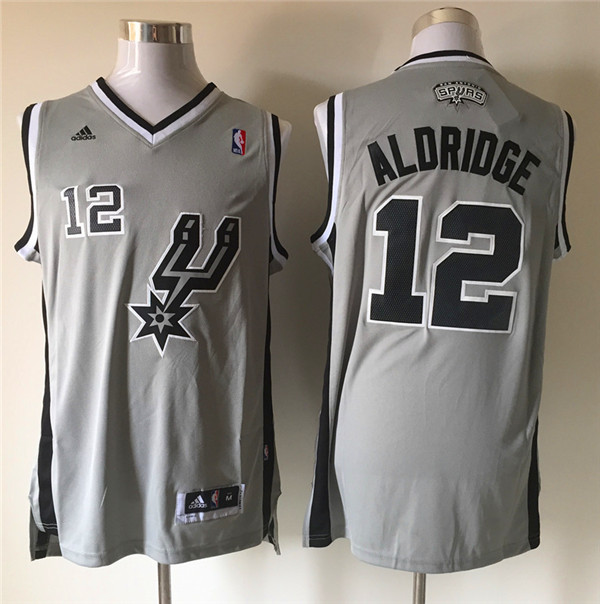 NBA San Antonio Spurs #12 Aldridge Grey Jersey