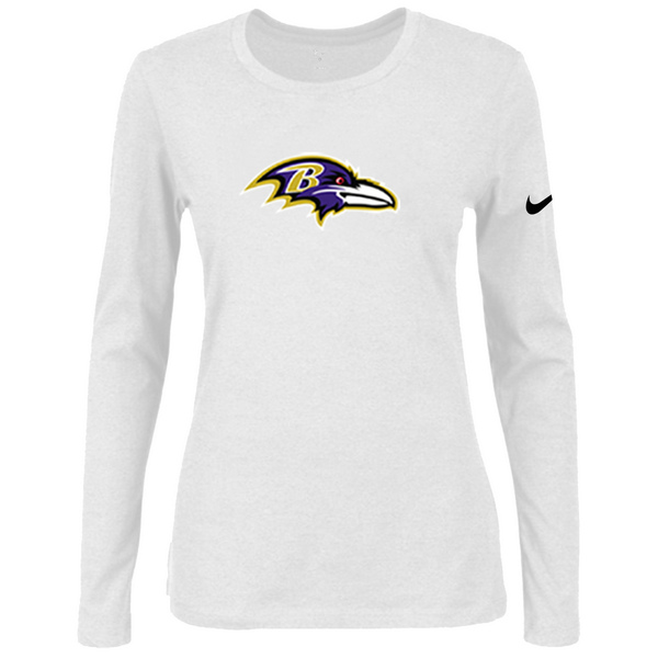 Nike Baltimore Ravens Womens Of The City Long Sleeve Tri-Blend T-Shirt - White