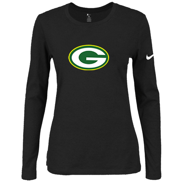 Nike Green Bay Packers Womens Of The City Long Sleeve Tri-Blend T-Shirt - Black