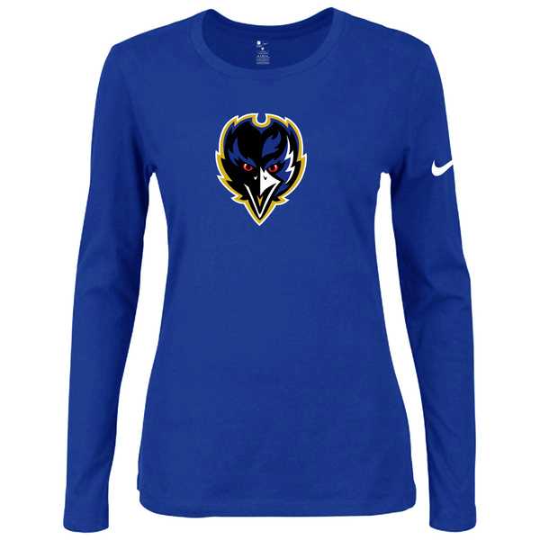 Nike Baltimore Ravens Womens Of The City Long Sleeve Tri-Blend T-Shirt - Blue 2