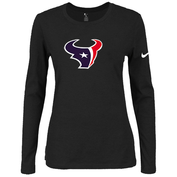 Nike Houston Texans Womens Of The City Long Sleeve Tri-Blend T-Shirt - Black