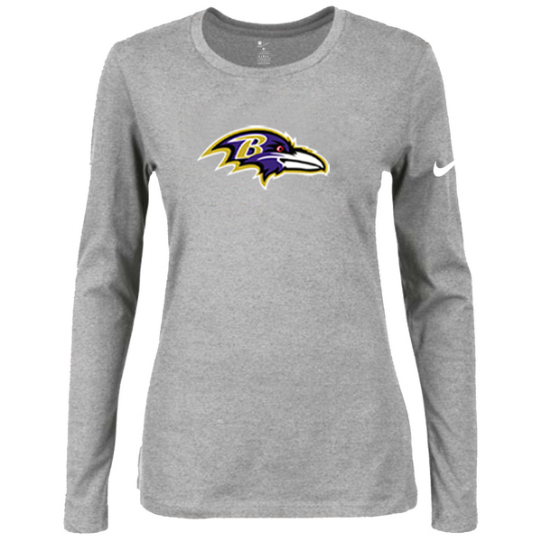 Nike Baltimore Ravens Womens Of The City Long Sleeve Tri-Blend T-Shirt - L.Grey