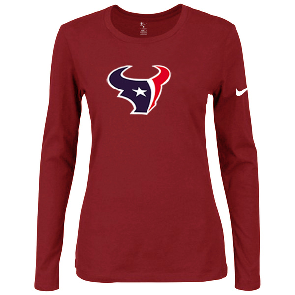 Nike Houston Texans Womens Of The City Long Sleeve Tri-Blend T-Shirt - Red