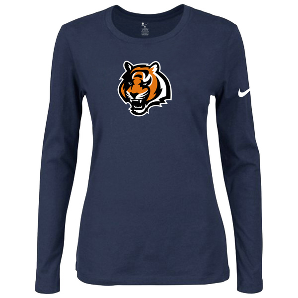 Nike Cincinnati Bengals Womens Of The City Long Sleeve Tri-Blend T-Shirt - D.Blue 2