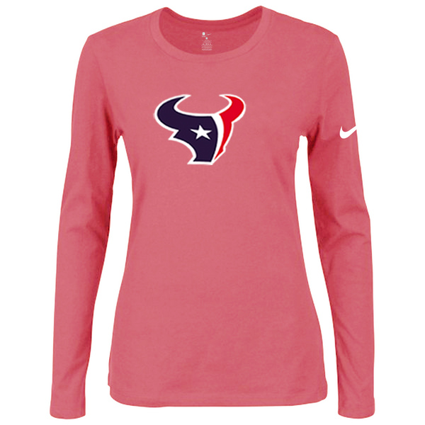 Nike Houston Texans Womens Of The City Long Sleeve Tri-Blend T-Shirt - Pink